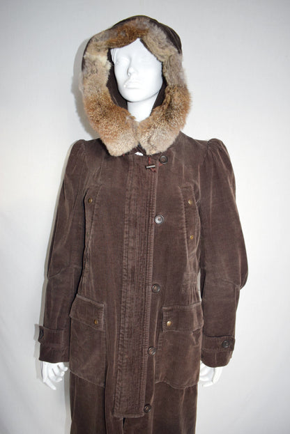 Veronique Branquinho corduroy parka coat AW04