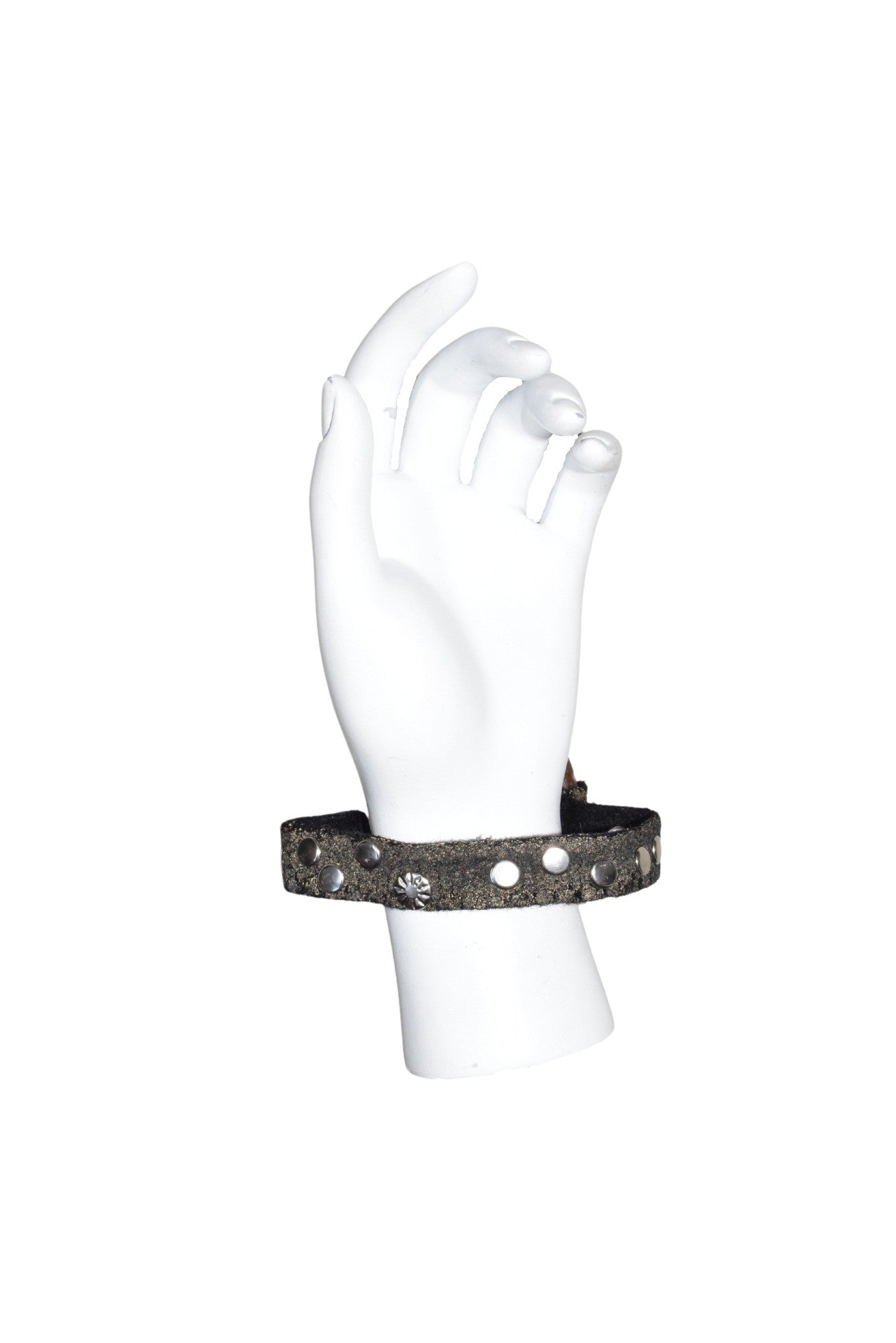 1000MORCEAUX leather bracelet with wooden detail