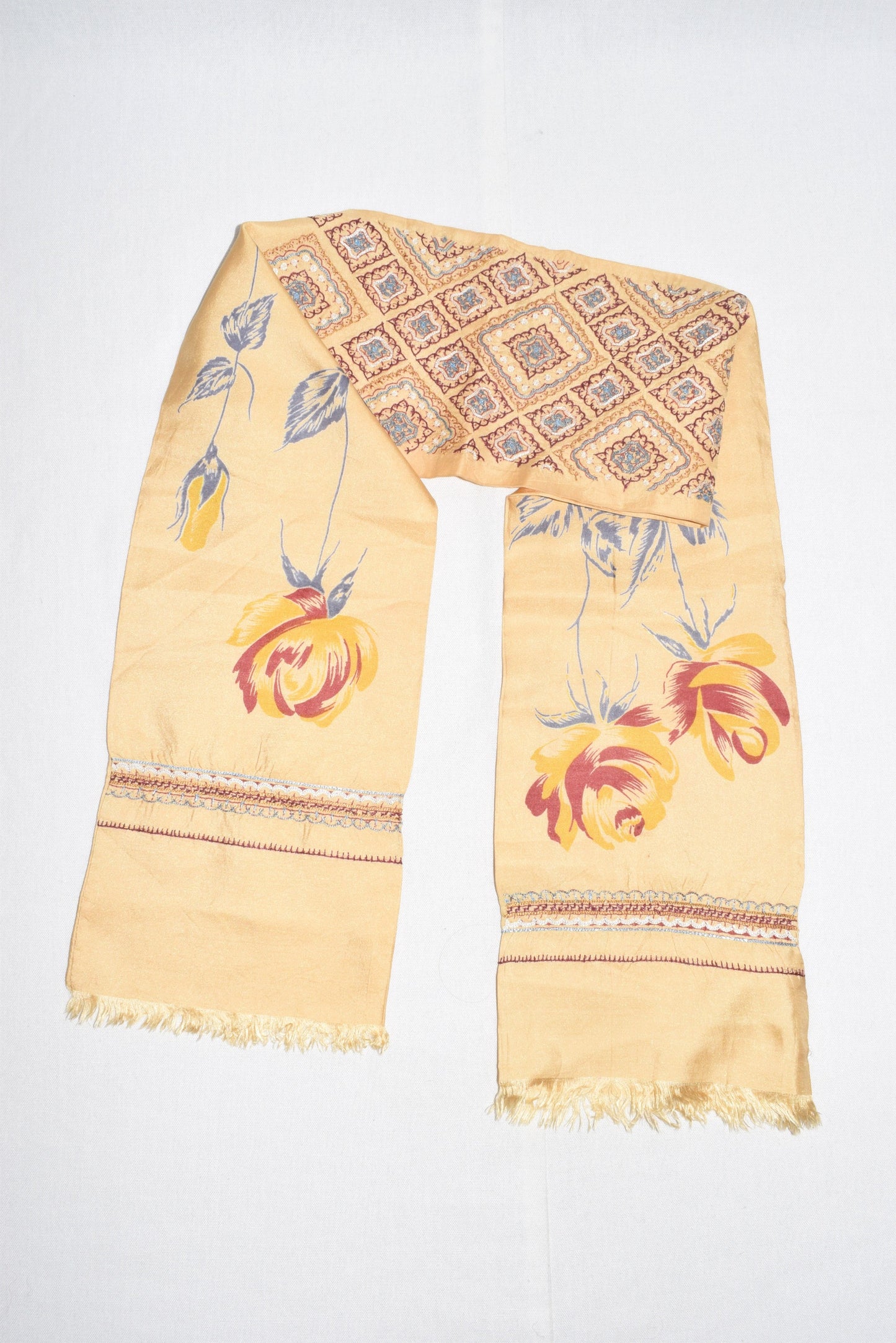Dries Van Noten silk embroidered scarf