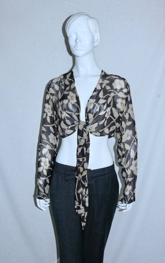Dries Van Noten floral printed sheer top