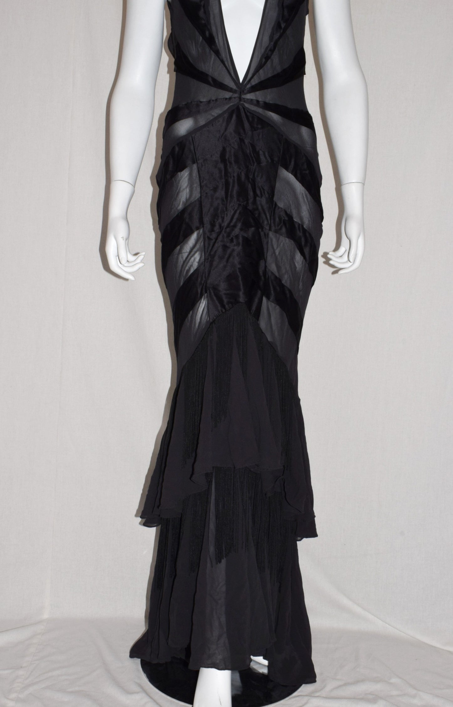 Ann Demeulemeester long silk fringe dress
