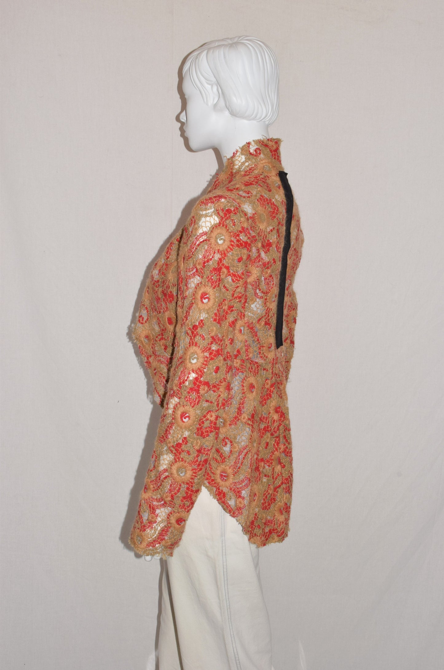Comme des Garçons sheer lace crochet floral jacket