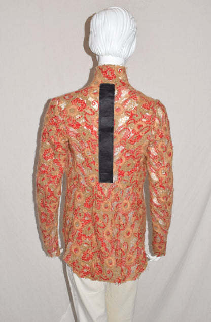 Comme des Garçons sheer lace crochet floral jacket