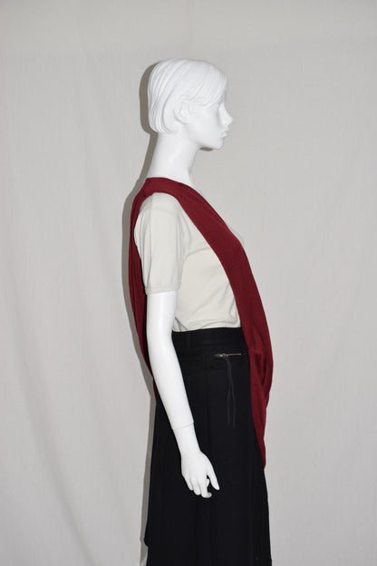 Maison Martin Margiela burgundy sweater sack bag SS95