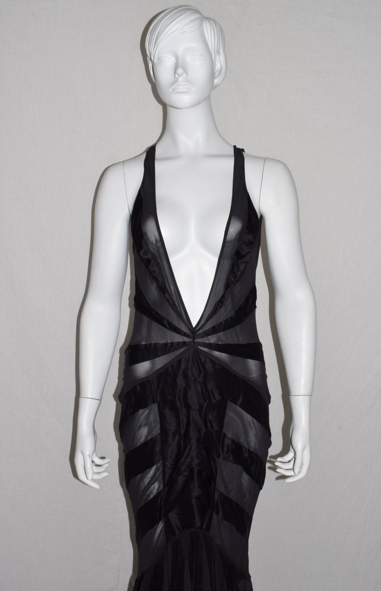 Ann Demeulemeester long silk fringe dress