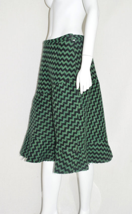 Dirk Van Saene midi wool skirt