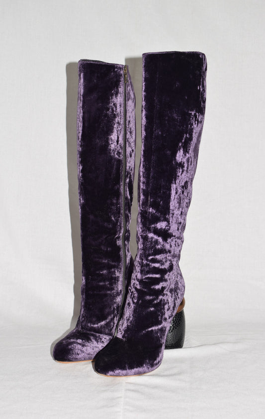 Dries van Noten purple verlour boots