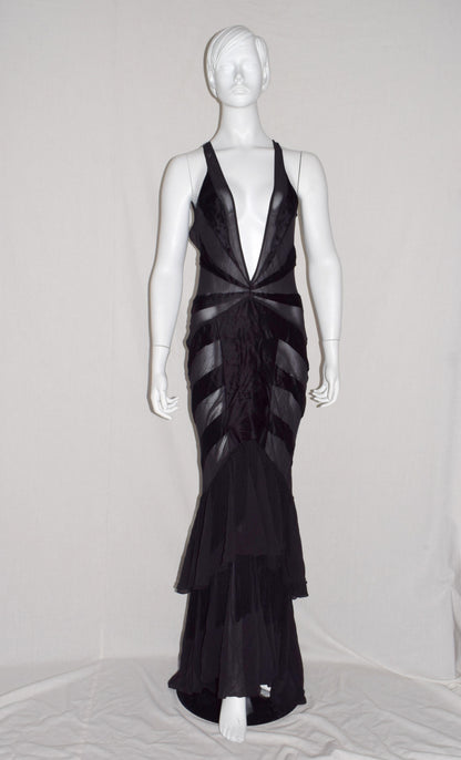 Ann Demeulemeester long silk fringe dress
