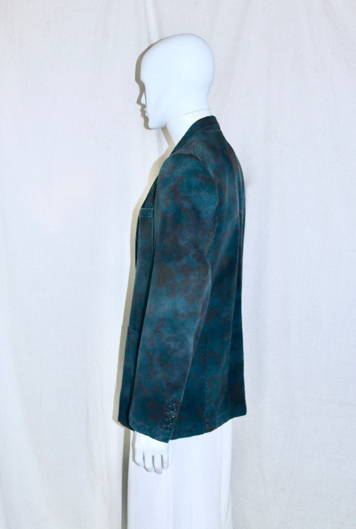 Dries Van Noten camouflage denim blazer