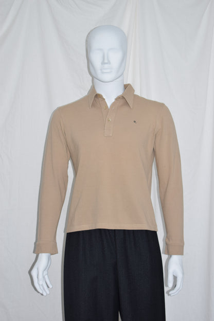 Raf Simons beige long sleeve polo