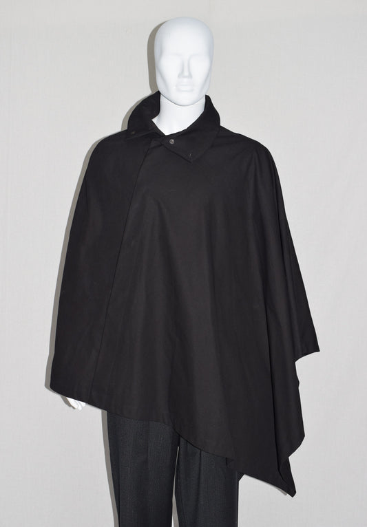 Raf Simons black cotton cape AW99