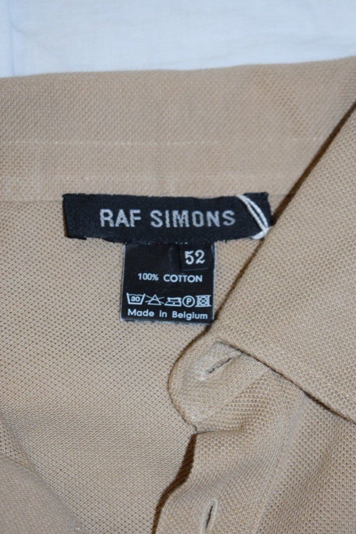 Raf Simons beige long sleeve polo