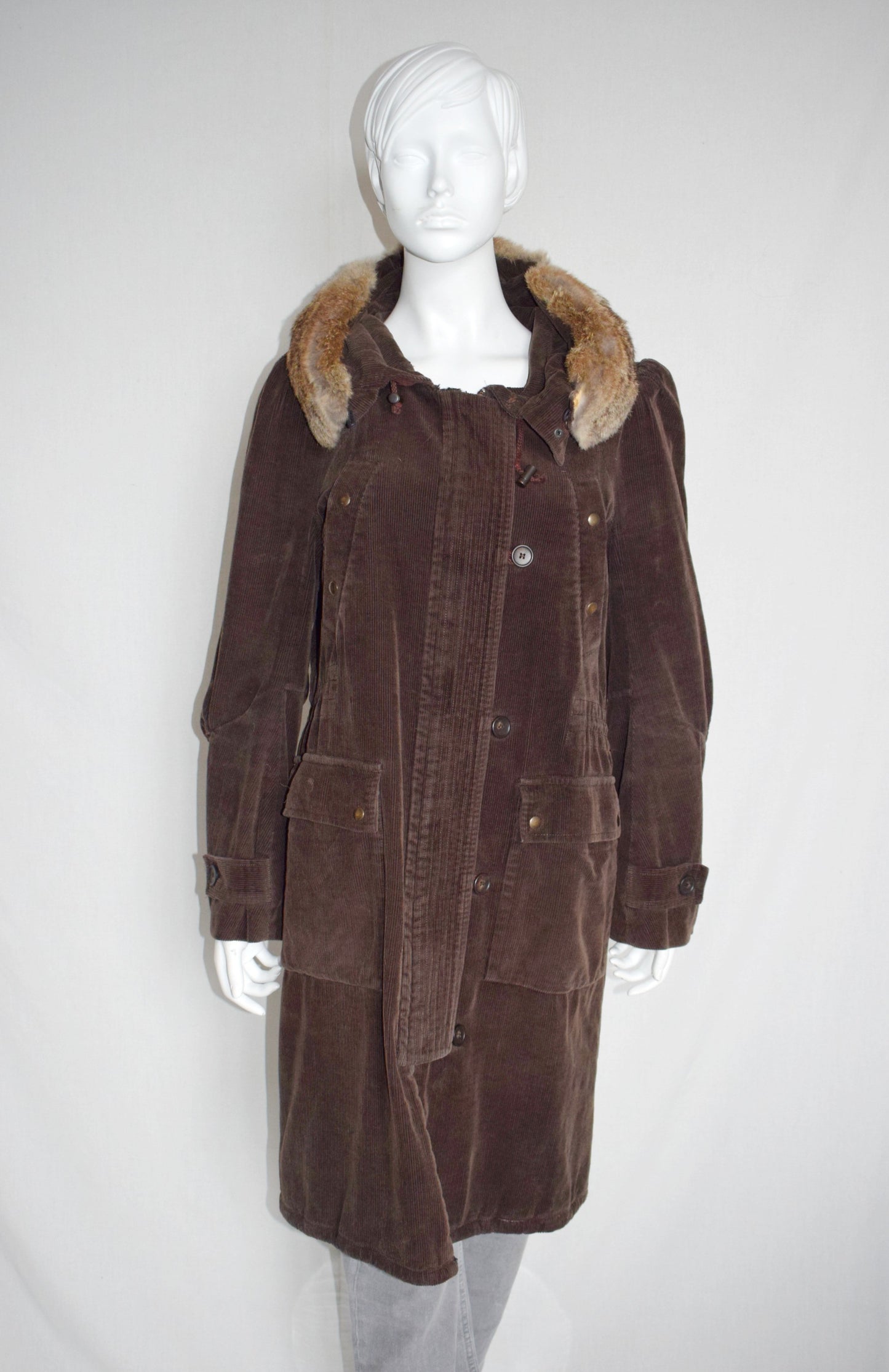 Veronique Branquinho corduroy parka coat AW04