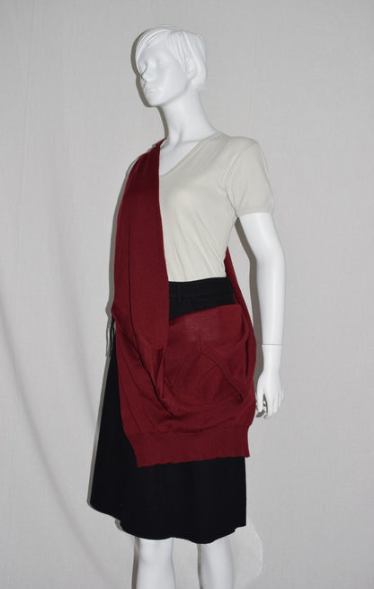 Maison Martin Margiela burgundy sweater sack bag SS95