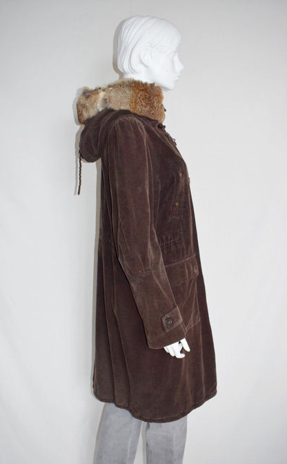 Veronique Branquinho corduroy parka coat AW04