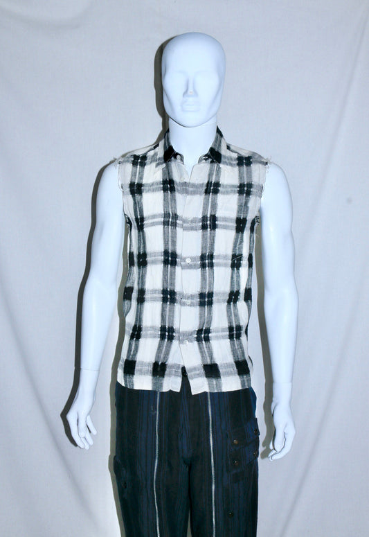 Dries Van Noten sleeveless plaid shirt