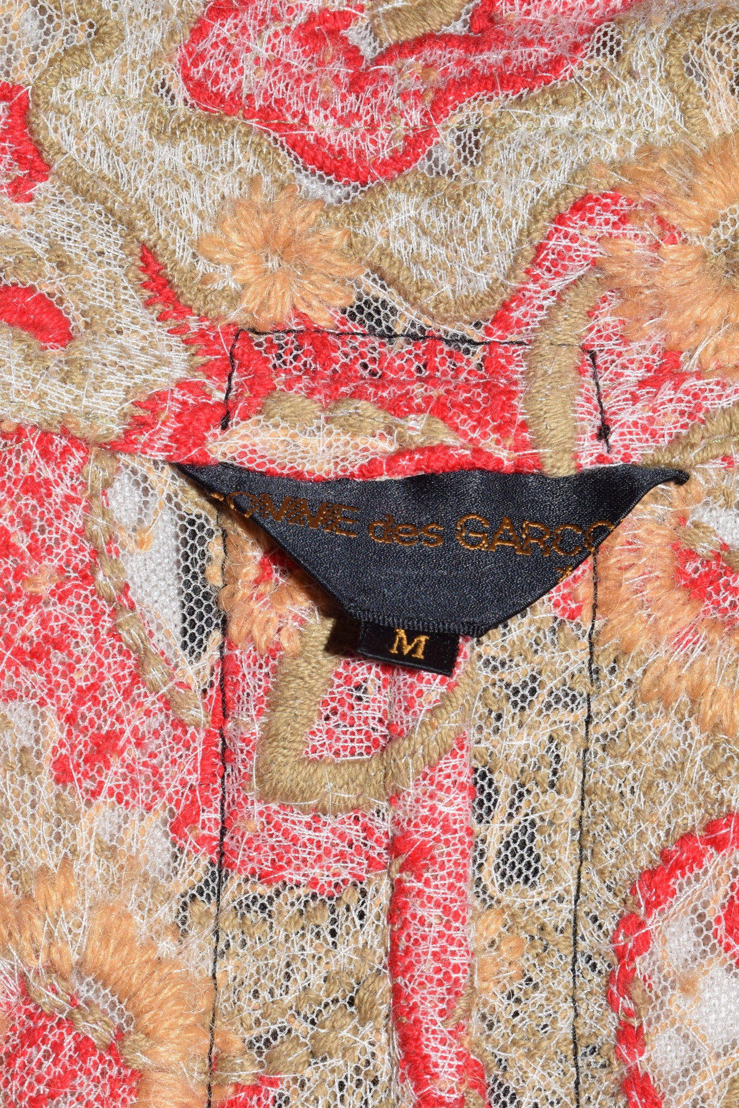 Comme des Garçons sheer lace crochet floral jacket