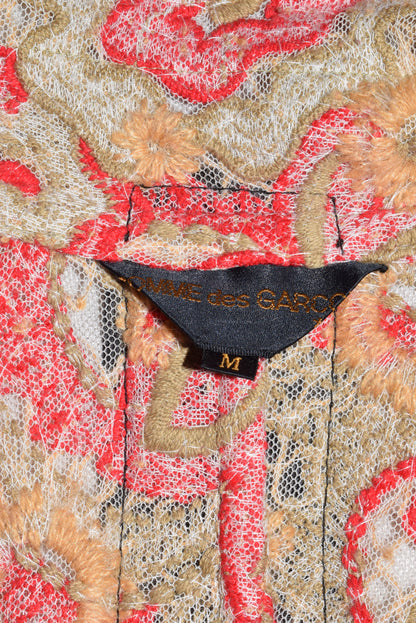 Comme des Garçons sheer lace crochet floral jacket