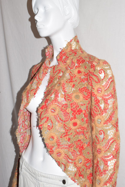 Comme des Garçons sheer lace crochet floral jacket