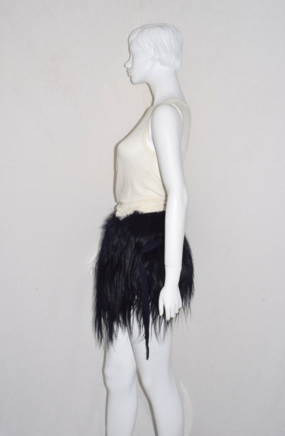 Ann Demeulemeester fur wrap skirt AW11
