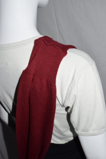 Maison Martin Margiela burgundy sweater sack bag SS95