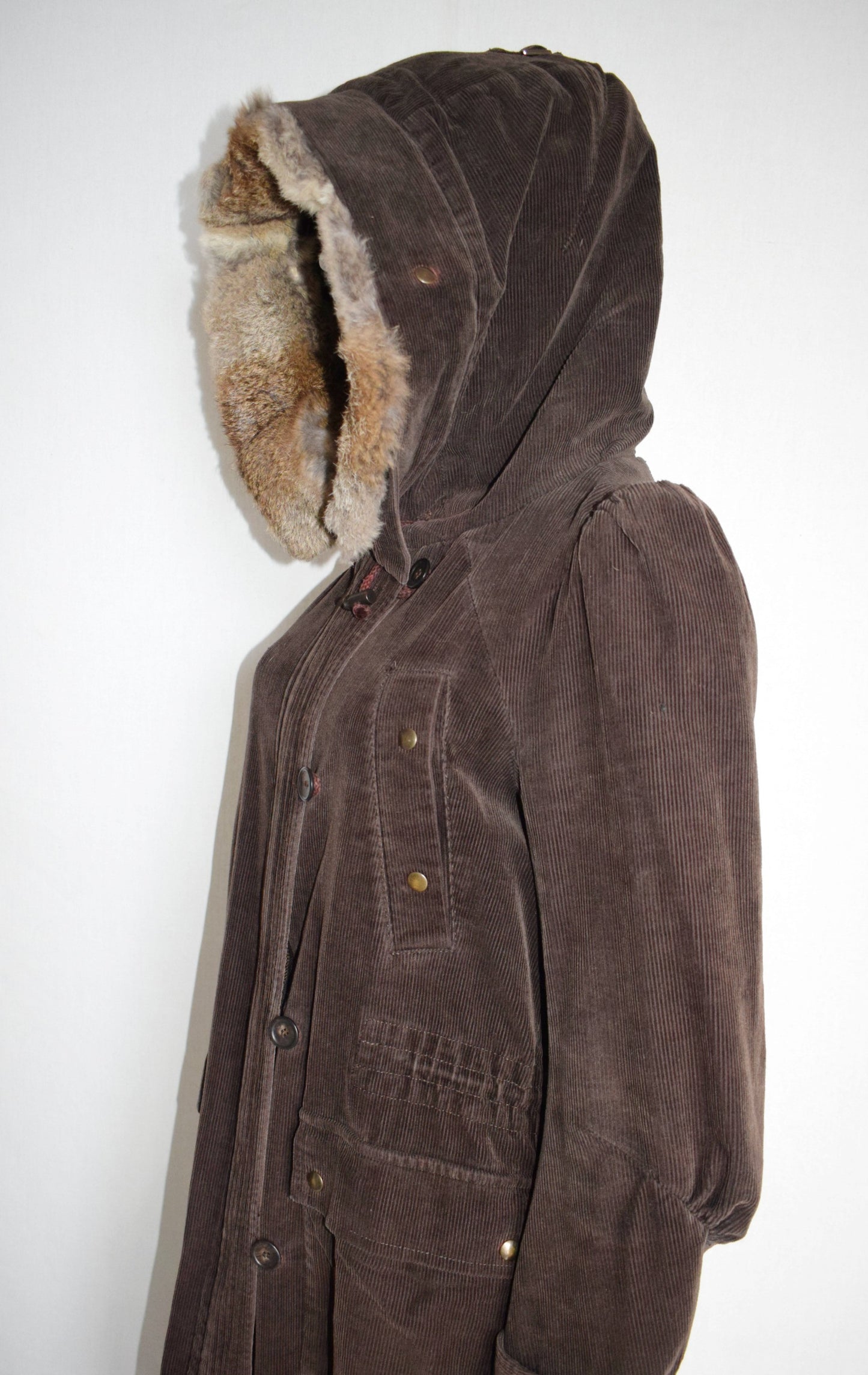 Veronique Branquinho corduroy parka coat AW04