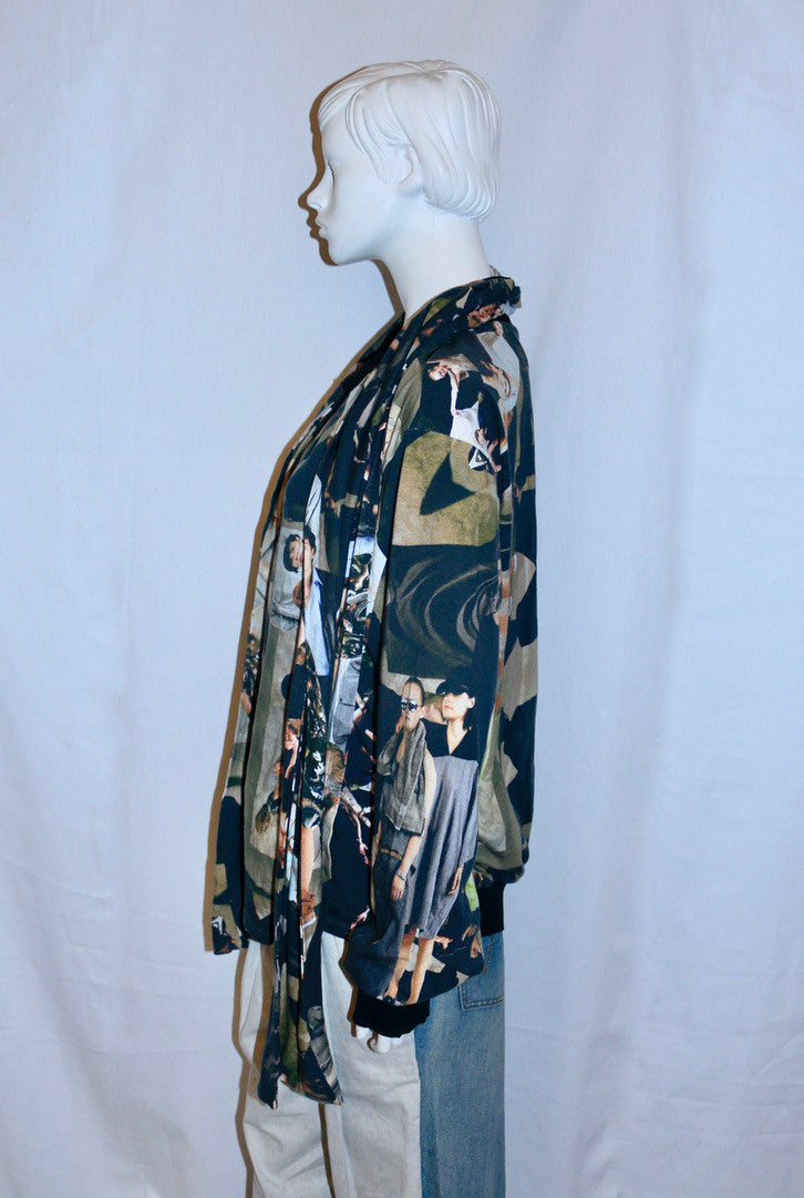 BLESS N°40 crowd print wrap cardigan