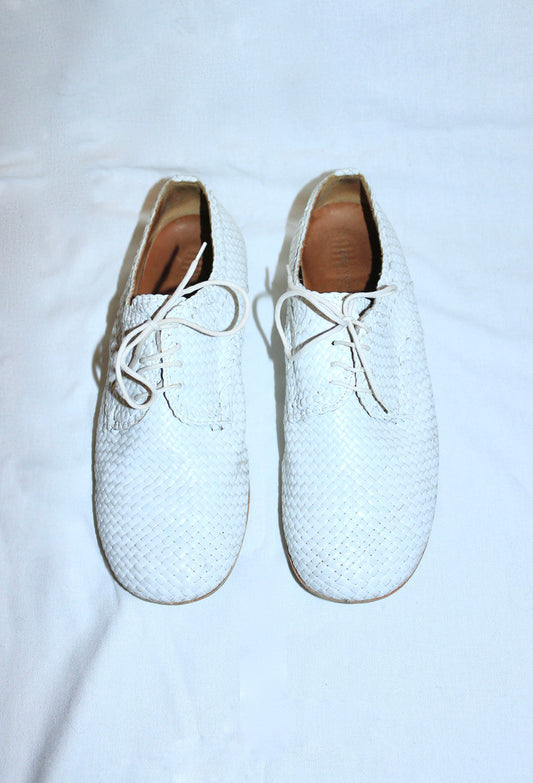 Dries Van Noten leather woven shoes