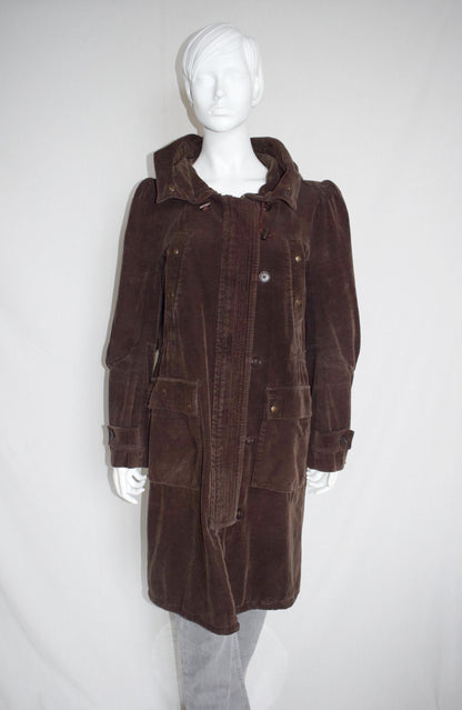 Veronique Branquinho corduroy parka coat AW04