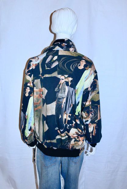 BLESS N°40 crowd print wrap cardigan