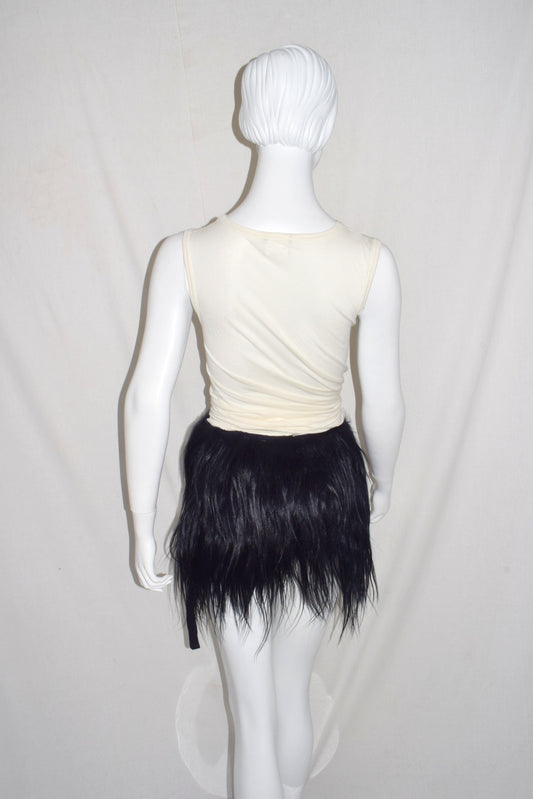 Ann Demeulemeester fur wrap skirt AW11