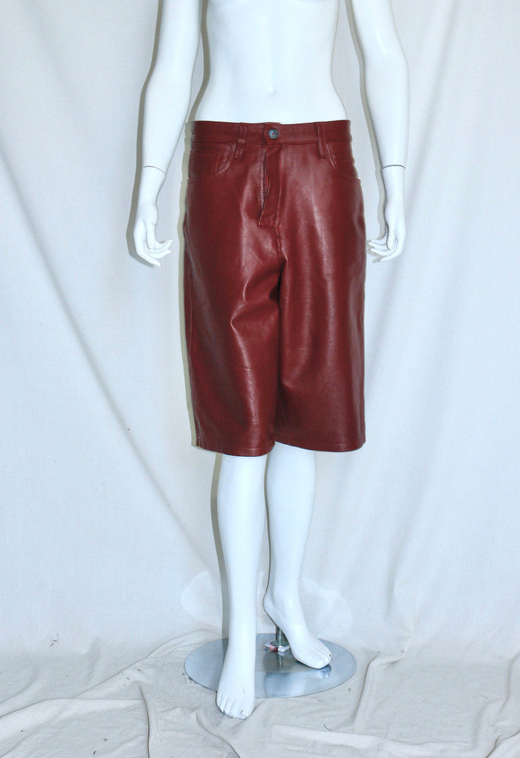 Dries Van Noten leather bermuda shorts