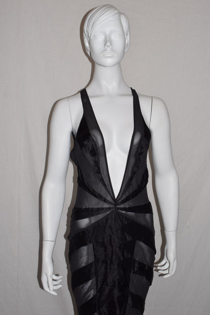 Ann Demeulemeester long silk fringe dress