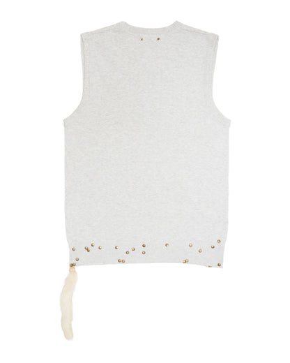 1000MORCEAUX charm cardigan with metal pin detailing
