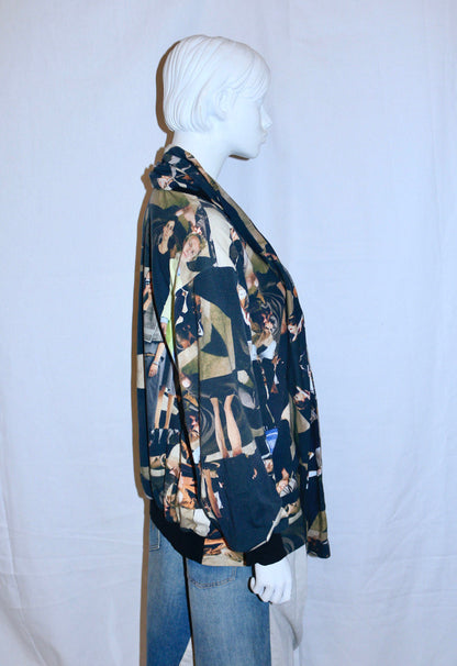 BLESS N°40 crowd print wrap cardigan
