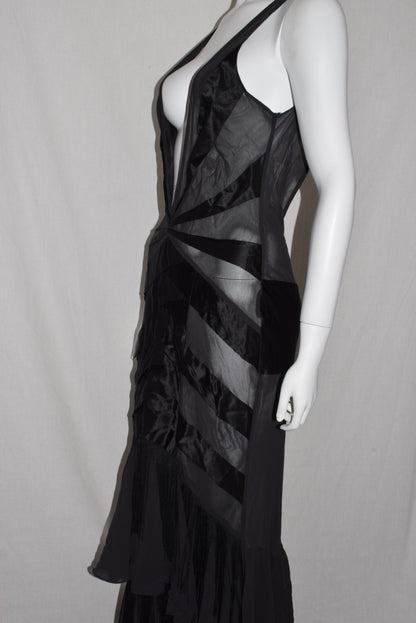 Ann Demeulemeester long silk fringe dress