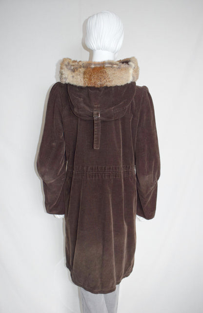 Veronique Branquinho corduroy parka coat AW04