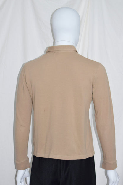 Raf Simons beige long sleeve polo