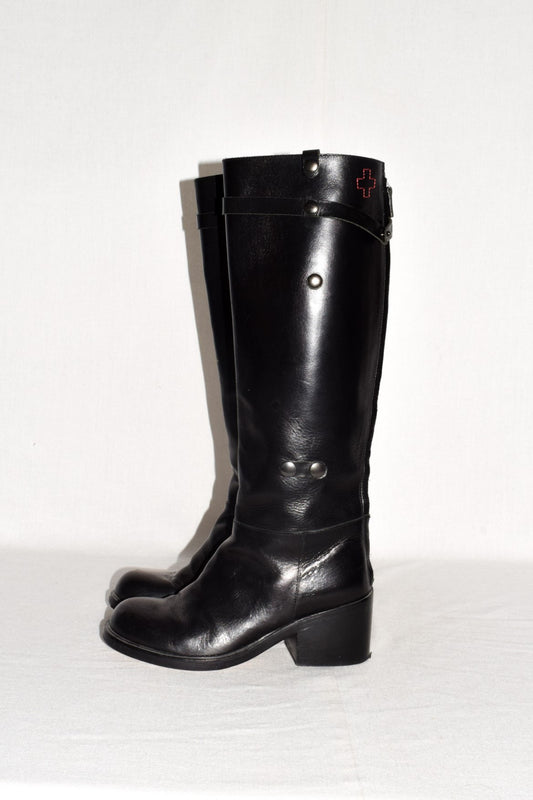 A.F Vandevorst snap button riding boots