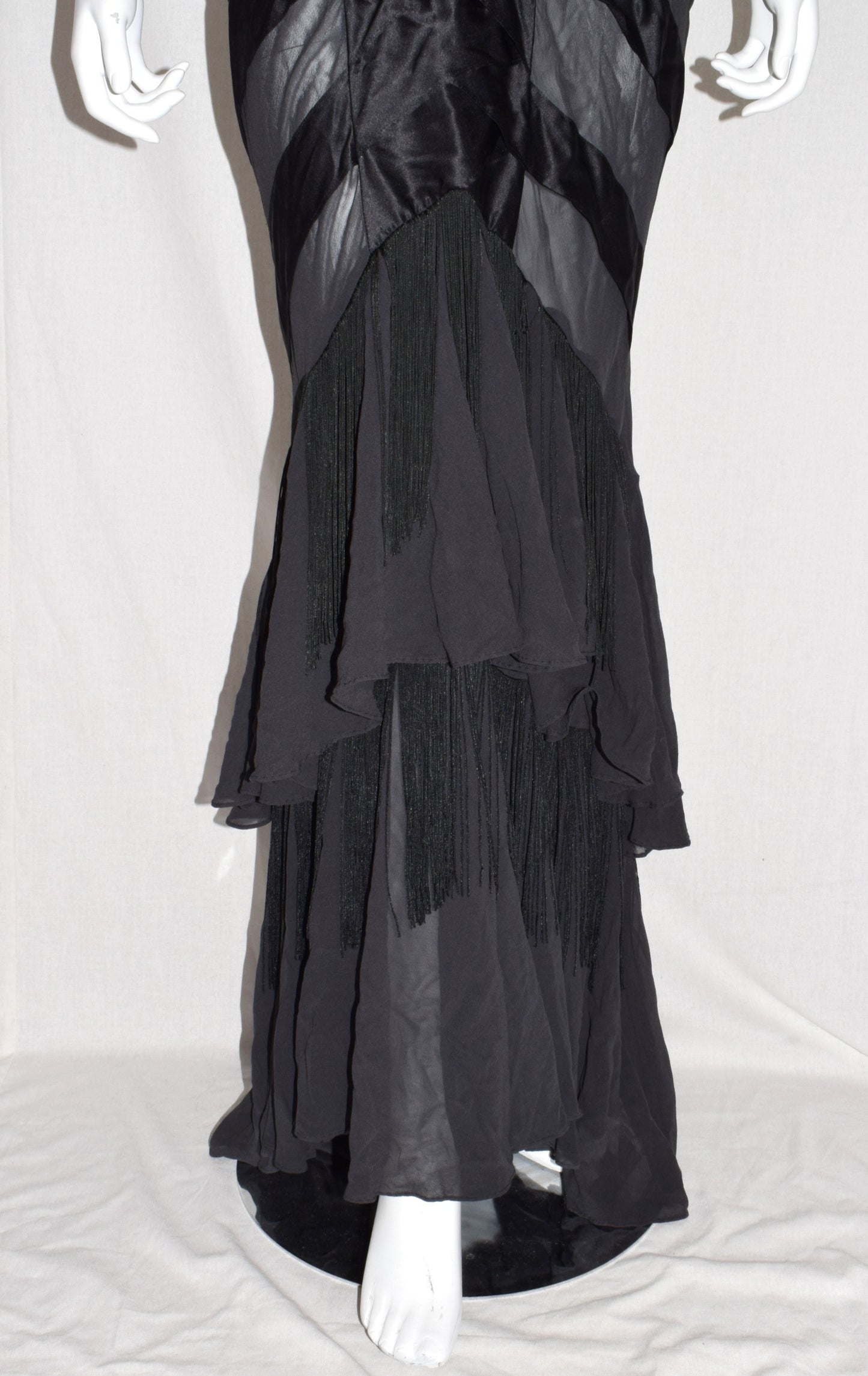 Ann Demeulemeester long silk fringe dress