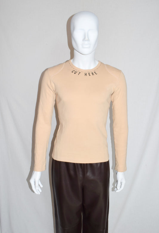 Xavier Delcour 'cut here' t-shirt AW01