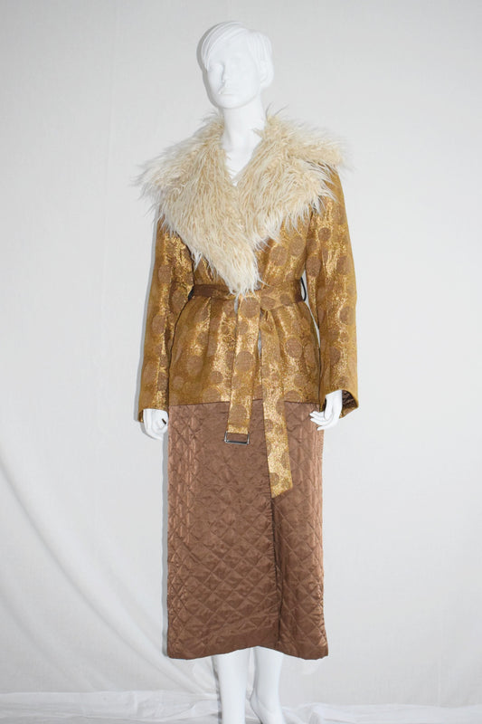 Dries Van Noten coat imperial gold brocade