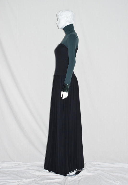 Veronique Branquinho maxi pleated bustier dress AW98