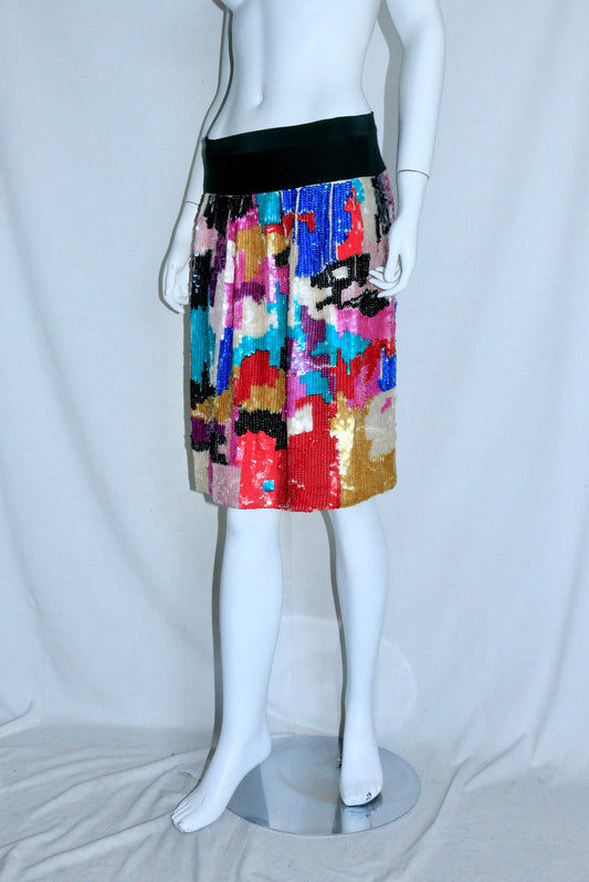 Dries Van Noten multi-coloured sequin skirt SS07